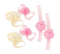 2 Ensembles Bandeau à Fleurs pour Garçon et Sandales Pieds Bébé | Tissu Doux, Style Délicat et Élégant, Accessoire Cheveux pour Bébé Fille et Tout-petit, Facile à Nettoyer