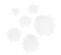 2 ensembles blanc en silicone extensible couvercle emballage alimentaire étanchéité bol pot couvercle réutilisable outil de cuisine