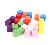 2 ensembles blocs bois carrés cubes colorés enfants jouet éducation précoce artisanat Math Puzzle bricolage 25 pièces 25 mm