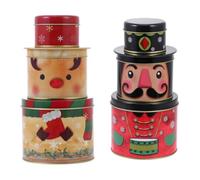 2 Ensembles Bonbonnière de Noël à Trois Étages Ambiance | Conception Hermétique, Protège L’humidité, Adaptée aux Chocolats et Sucettes, Présentation Festive, Décoration Chic