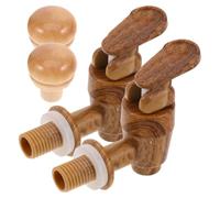 2 Ensembles Bouchon Robinet de Tonneau Vintage en Plastique | Versement Facile, Bouchon Ajusté, Diamètre Tige 1,1cm, Filetage 1,5cm, pour Fûts et Seaux
