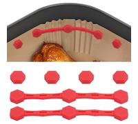 2 Ensembles Boucle Magnétique en Silicone Friteuse à Air, Aimant pour Friteuse a Air pour Doublures en Papier Parchemin Empêche la Combustion du Papier Accessoires de Cuisine (Rouge)