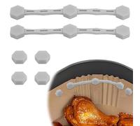 2 Ensembles Boucle Magnétique en Silicone Friteuse à Air, Aimant pour Friteuse a Air pour Doublures en Papier Parchemin Empêche la Combustion du Papier Accessoires de Cuisine (Gris)