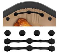 2 Ensembles Boucle Magnétique en Silicone Friteuse à Air, Aimant pour Friteuse a Air pour Doublures en Papier Parchemin Empêche la Combustion du Papier Accessoires de Cuisine (Noir)