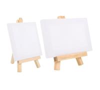 2 Ensembles Chevalet Mini en Bois, Kit Peinture Décoratif Beige | Toile Délicate Multifonctionnelle, Usage Maison et Galerie, pour Images et Huile, Pratique