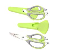 2 Ensembles Ciseaux Alimentaires Multifonctions, Lot de Sets | Poignée PP et Caoutchouc Thermoplastique, Prise Confortable, Ouvre-bouteille Intégré, pour Volaille et Viande, Maison