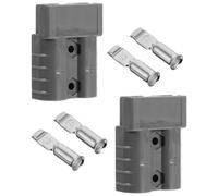 2 Ensembles Connecteur de Prise à Verrouillage 600 V 50 A 2p | Contacts 2 Broches, Cuivre Plaqué Argenté et PC Ul94 V-0, pour Chargeurs et Distribution Électrique