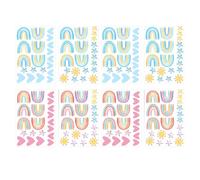 2 Ensembles D'Autocollants Muraux Arc-En-Ciel, Autocollants D'Amour Étoile, Autocollants Muraux De Décoration De Chambre À Coucher, Autocollants Créatifs Auto-Adhésifs