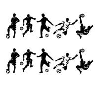 2 Ensembles d'Autocollants Muraux D'Action de Football - Décoration de Chambre et de Fête, Accessoires pour la Maison
