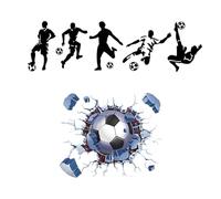 2 Ensembles D'Autocollants Muraux De La Série De Football, Autocollants Décoratifs Créatifs, Accessoires À Domicile, Décorations De Chambres.