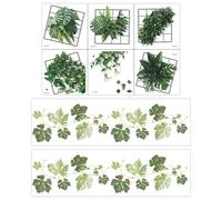 2 Ensembles D'Autocollants Muraux De Plante, Décorations De Développement Du Logement Et Autocollants Muraux Imperméables, Adaptés Aux Chambres, Au Salon Et Aux Entrées.