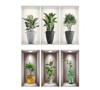 2 Ensembles D'Autocollants Muraux En Pot De La Plante Verte, Des Autocollants Muraux De Décoration De Salon, Des Décorations Murales Et Des Autocollants Muraux Créatifs.