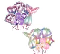 2 Ensembles De 18Pcs Ensemble De Ballons De Sirène, Décorations D’Anniversaire De Sirène, Ballons De Sirène, Décorations De Sirène, Décorations De Fête D’Anniversaire