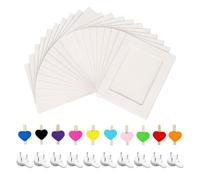 2 Ensembles De 20 Cadres Photo En Papier, 10 Clips En Bois D'Amour, 10 Clous Sans Trace, Cadre De Décoration Photo, Cadre Photo Suspendu