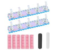 2 ensembles de 5 bases d'ongles, 1 paquet d'argile de manucure, 2 limes à ongles, bases à ongles, supports d'affichage de manucure, bases d'entraînement des ongles, kit d'outils pour ongles