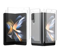 (2 ensembles de 8 pièces) de protections d'écran compatibles avec Samsung Galaxy Z Fold 4, 2 protections d'écran avant et 2 protections d'écran intérieures avec 2 films arrière avec 2 films latéraux souples pour Galaxy Z Fold 4 5G entièrement couvert (transparent)