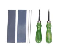 2 ensembles de biseauteurs de bord en cuir, coupe-bordure professionnel en acier allié, biseauteur de bord en cuir bricolage avec tiges de fer et papier de verre, outil de coupe
