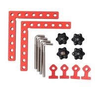 2 ensembles de carrés de positionnement à 90 degrés, pince d'angle à angle droit en alliage d'aluminium, carré de serrage de type L à échelle impériale métrique pour le travail du