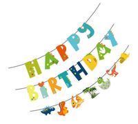 2 ensembles de décorations d'anniversaire pour garçons - Bannière sur le thème des dinosaures