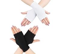 2 Ensembles De Gants Sans Doigts De Protection Solaire, Gants Sans Doigts, Gants Courts Élastiques À Demi-Doigts, Adaptés À La Protection Solaire Extérieure, Unisexe