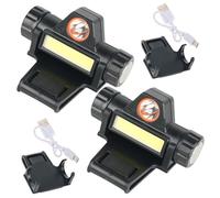 2 ensembles de lampes pour casque de soudage, double lumière rotative avec clip, lampe poche magnétique étanche rechargeable par USB pour casque et utilisation en extérieur
