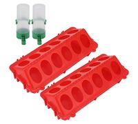 2 ensembles de mangeoires à eau automatiques pour poulets avec couvercle anti-éclaboussures, équipement de volaille en plastique PP de grande capacité pour poulaillers et cages, (M Abreuvoir 90ML)
