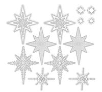 2 Ensembles de Matrices de Découpe Noël 5x3 Pouces Découpes en Métal Flocon Neige Starlight pour Enfants Noël en Acier au Carbone pour Album Scrapbook Bricolage Enveloppe Carte en Papi