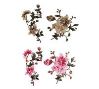 2 Ensembles de Patchs en Tissu de Dentelle, Appliques de Fleurs à Broder, Patchs de Vêtements, Broderie en Tissu