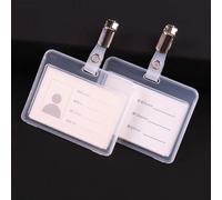 2 ensembles de porte-carte d'identité à passage horizontal, étui pour permis de travail, travailleurs du personnel, porte-Badge, couverture, manchon, Clip, lanière, fournitures de bureau card holder l