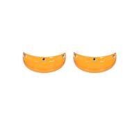 2 ensembles de visière de casque à 3 boutons pour casques à visière avec 3 boutons, pièces transparentes orange pour casques demi-jet, 20 x 10 x 5,5 cm