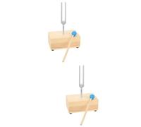 2 Ensembles Diapason Expérimental 528 Hz avec Base | Bois et Marteau Inclus, Usage Éducatif, Pose Stable sur Bureau, pour Cours de Musique et Acoustique