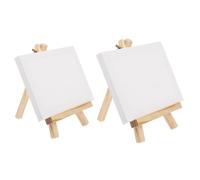 2 Ensembles Ensemble de Mini Chevalets en Bois Réglables pour | Support Stable pour Livres et Céramiques, Usage Vitrine ou Centre Commercial, Finition Blanche, Pliable