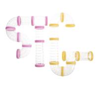 2 Ensembles Ensemble de Tunnel en Plastique Transparent | Liaison pour Cage et Extension D’enclos, Surface Lisse Facile à Nettoyer, Visibilité Claire pour Petits Rongeurs