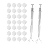 2 Ensembles Ensemble D'éponges, Cubes Mini 10mm avec Pince | Acier Inoxydable, Remplacement Rapide, Lavable, pour Gel, Poudres, Ongles et Usage en Fête