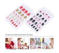 2 Ensembles Faux Ongles Garçon et Filles Abs, à Pression | Kit Manucure Garçon Fille Fille Ans, Ongles Autocollants, Faux Ongles pour Ete, Kit Ongles Style Aléatoire