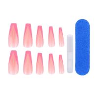 2 Ensembles Faux Ongles Longs Style Français Rose Chair | Abs, Faciles à Limer Couper, Usage Salon ou Bricolage Domestique, Finition Couvrante