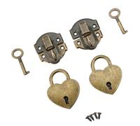 2 Ensembles Fermoirs en Alliage en Alliage en Zinc, des Cadenas Antiques Fixés pour les Boîtes en Bois, Solution de sécurité Complète avec des Clés, Fabrication D'œuvres D'art