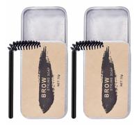2 Ensembles Gel Coiffant pour Sourcils Wild, Crème Incolore | Fixe la Forme, Rendu Net et Soigné, Boîte de Rangement Incluse, Acier Inoxydable, Portable