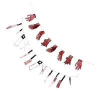 2 Ensembles Guirlande de Fête Halloween Plastique Décor | Bannière « Parties du Corps Horribles », Corde Plastique, pour Scène et Farces, Lavable