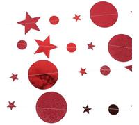 2 Ensembles Guirlande D'étoiles Suspendues en Papier Rouge | Fine Finition, Longue Durée D’usage, Facile à Suspendre, Peu Fragile, pour Mariage et Anniversaire