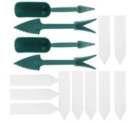 2 Ensembles Kit D’Outils de Transplantation, Plastique ABS | Étiquettes pour Plantes, Pelle à Terre, Brosse de Nettoyage, Seau, pour Jardinage de Bureau et Bonsaï