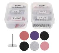 2 Ensembles Kit de Disques de Ponçage 25mm, Remplaçables | Système Codé Couleur, Boîte à Trois Compartiments, Grains 80 150 240, Usage Salon et Maison