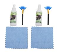 2 Ensembles Kit de Nettoyage Brosse et Chiffon Réutilisables | Abs, Nylon, Aluminium et Polyester, Entretien des Sillons, pour Collectionneurs et Platines