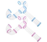 2 Ensembles Kit de Tubes et Tunnels pour Hamster Soi-même | Plastique Transparent, Démontage Facile, Agencement Modulaire, pour Petits Animaux, Usage hors Cage