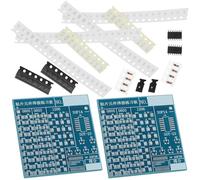 2 ensembles Kit d'Entraînement Soudure Smd, 2 Plaques Électroniques | Panneaux FR4-A Bleu, Aide à L’Évaluation des Compétences, Formation Technique, Préparation aux Concours, Étudiants
