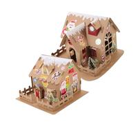 2 Ensembles Maison de Noël DIY Carton pour Garçon Fille Kit Éducatif Personnaliser pour Décoration de Noël