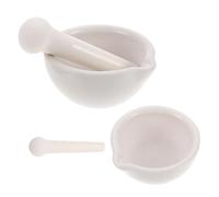 2 Ensembles Mortier en Céramique Blanc Pilon pour Épices | Facile à Nettoyer, Broyage Précis, Style et Tailles Assortis, Usage Domestique, Bol Robuste, Ensemble Complet