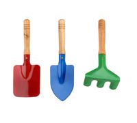 2 Ensembles Outil de Jardin, Ensemble de Trois Pièces en Fer | Manche en Bois, Prise Antidérapante, Portable et Sûre, pour Garçons et Filles au Jardin Couleur Aléatoire