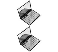 2 Ensembles Palette de Maquillage Magnétique Vide, 48 Cases | Boîtier Noir Élégant, Format Rectangle 19x11 Mm, Verrouillage Aimanté, pour Utilisateurs et Artistes