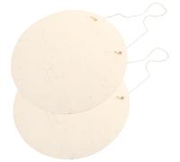 2 Ensembles Panneau Rond en Bois Vierge, Finition Lisse, Beige | Style Vintage Chic, Corde de Chanvre Incluse, Cercles Ronds Bois, pour Anniversaires et Nouvel An